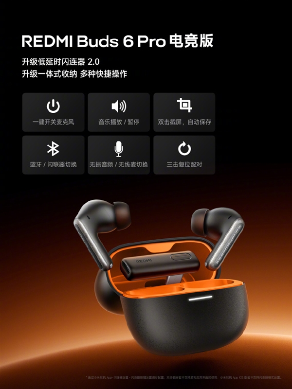 大阳城集团小米首发无线麦！Redmi Buds 6 Pro电竞版发布：最远传输1(图2)